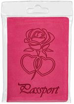Обложка для паспорта STAFF, бархатный полиуретан, "Роза", розовая, 237619