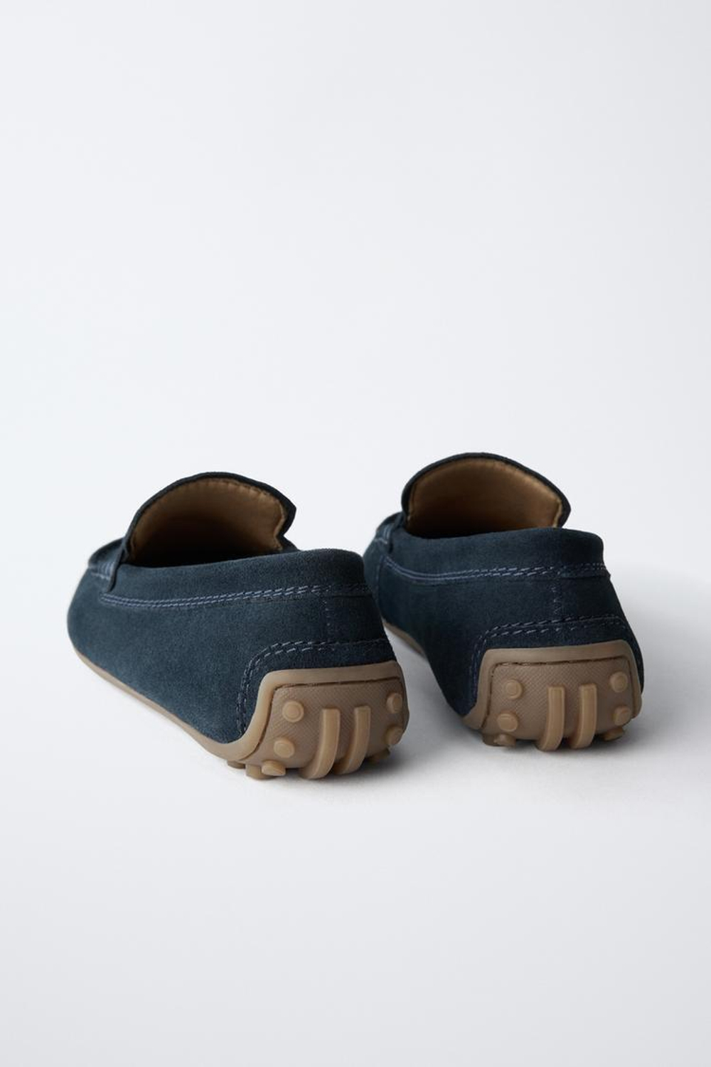 ZARA ЗАМШЕВЫЕ МОКАСИНЫ, ТЕМНО-СИНИЙ