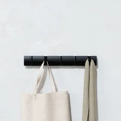 Вешалка настенная flip, 50,8 см, 5 крючков, черная