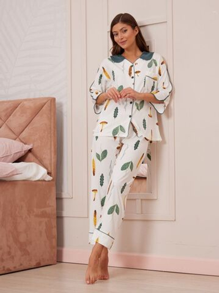 [m]Пижама штаны и рубашка с рукавами 3/4 2615