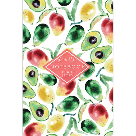 Блокнот "Авокадо" А6 96 листов, твердая ламинированная обложка соффтач, ляссе