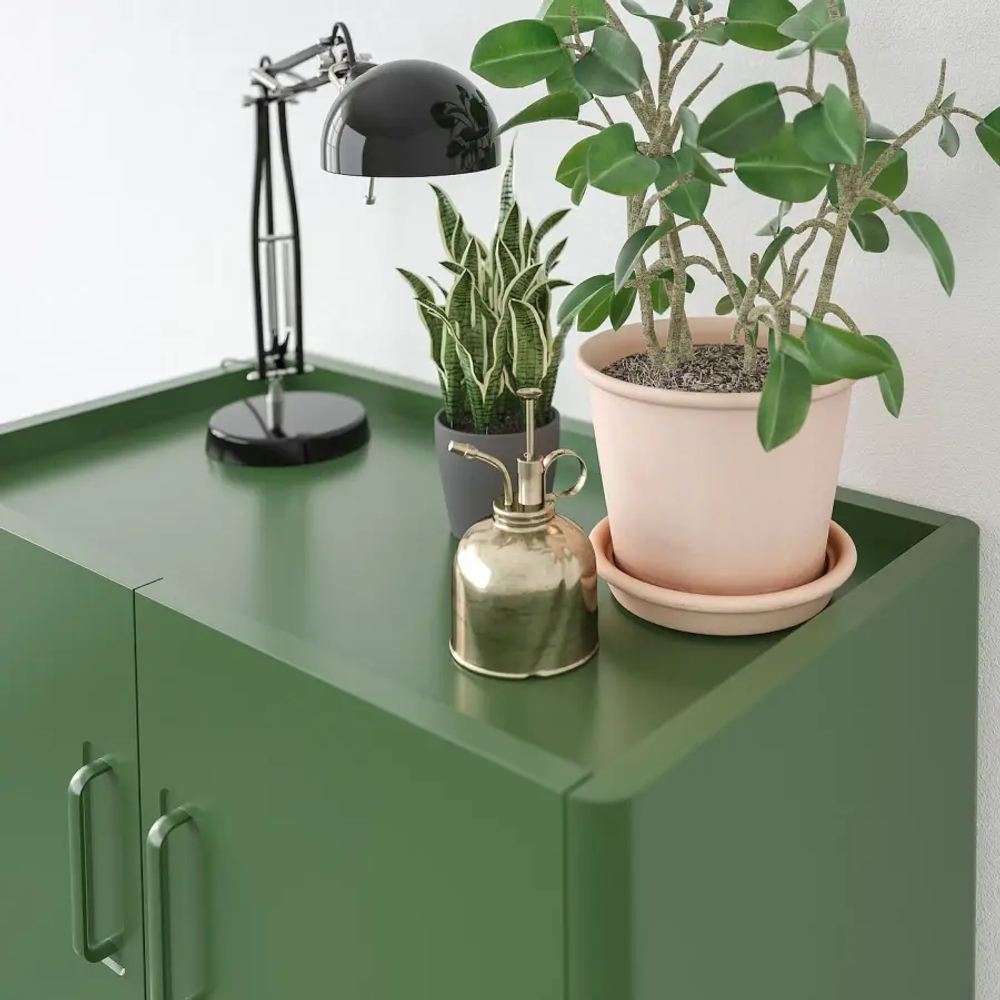Шкаф с дверцами и ящиками - IKEA IDÅSEN/IDASEN/ИДОСЕН ИКЕА, 119х47х80 см, зеленый