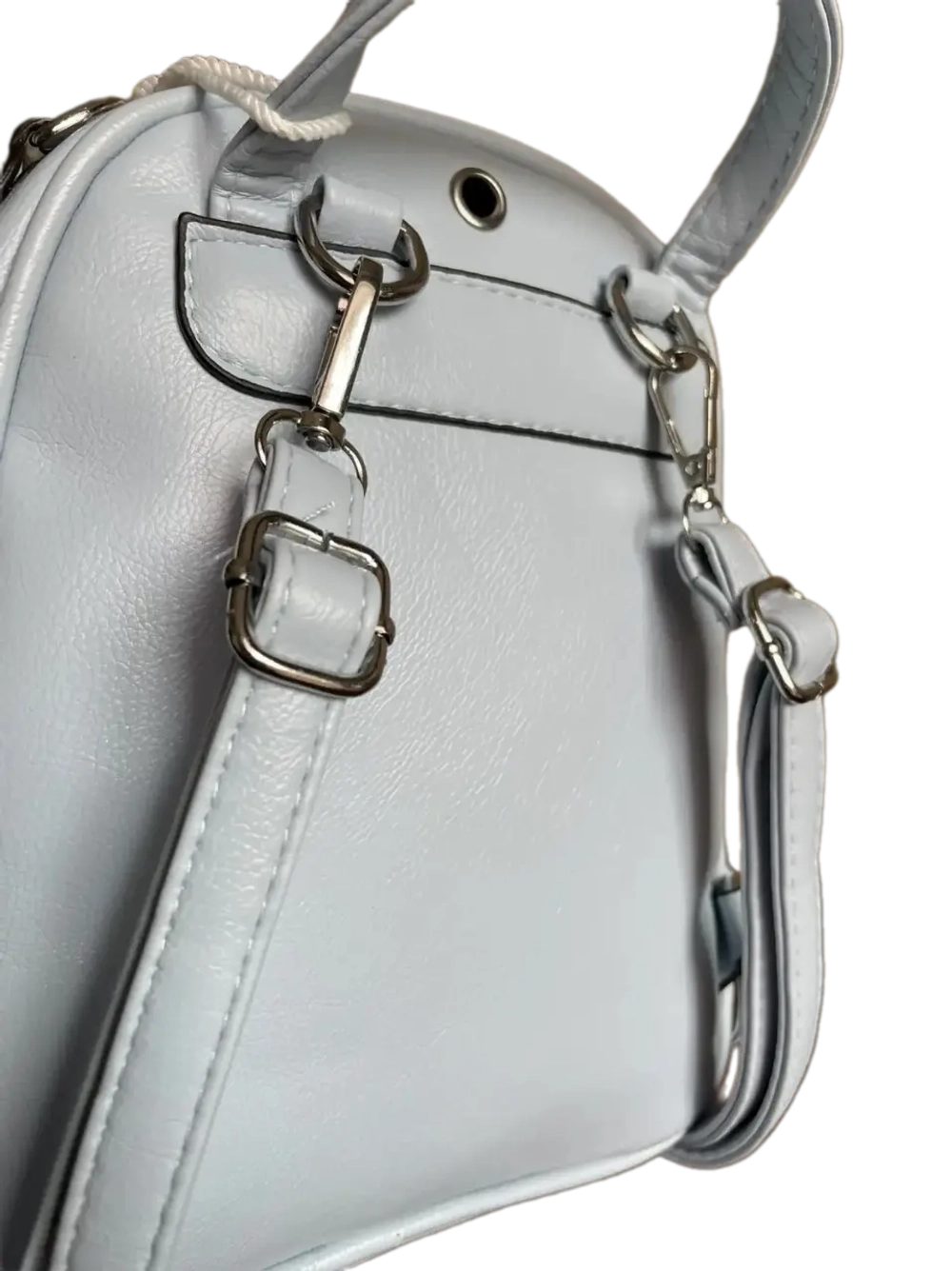 Рюкзак- сумка экокожа голубая QOZA женская