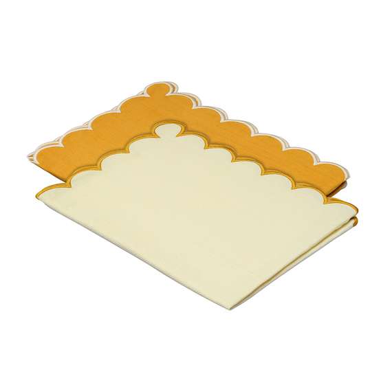 Набор кухонных полотенец с контрастным кантом горчичного цвета из коллекции trendy ruffles, 50х70 см