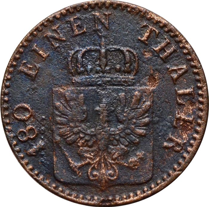 2 пфеннига 1863 Германия (Пруссия) "A" VF