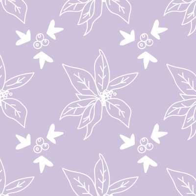 Бесшовный принт c зимней ботаникой