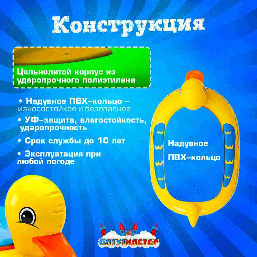 Лодка для парка аттракционов «Уточка», взрослая, на часовом механизме, 172×120×36 см