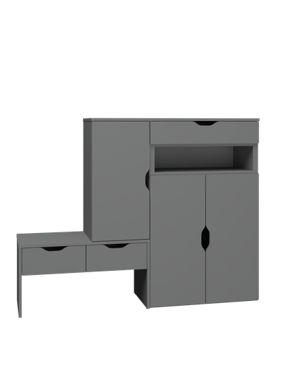 Обувница ДЕПО-5 /1430*1100*350/ левая белый / белый глянец