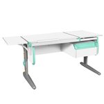 Растущая парта с навесной тумбой и короткой боковой полкой Дэми СУТ 25-04-БК1 (1500×610 мм)