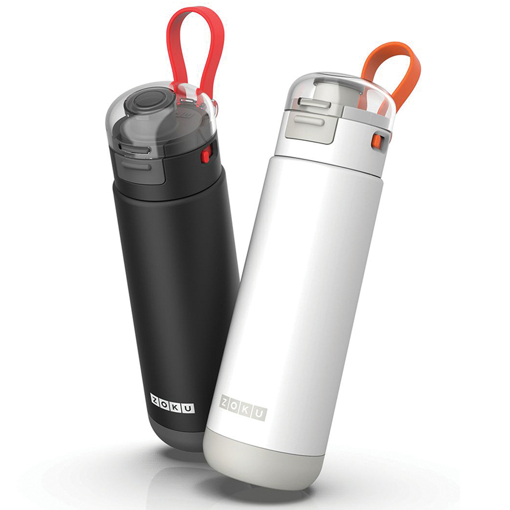 Термобутылка zoku flip top, 500 мл, черная