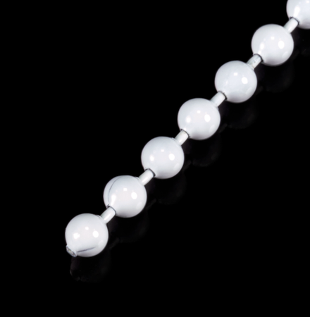 Цепь управления металлическая 4,5х6 мм для рулонных и римских штор, цвет белый