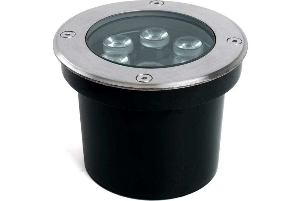 Светильник LED тротуарный (грунтовый) встраив. SP2802, 6W, AC12-24V, низковольтный, 4000К, металлик, D120*H90mm, вн.диаметр: 90m, IP67 Feron