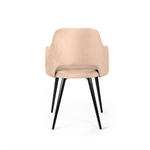 Стул William с подлокотниками, бархат бежевый 5/ черный конус