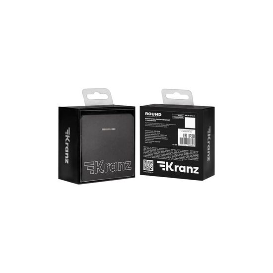 Выключатель ROUND 1 кл с подсветкой 10А с/у титан KRANZ