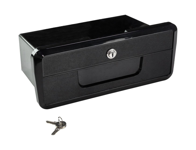 Ящик для мелочей врезной, с замком, черный