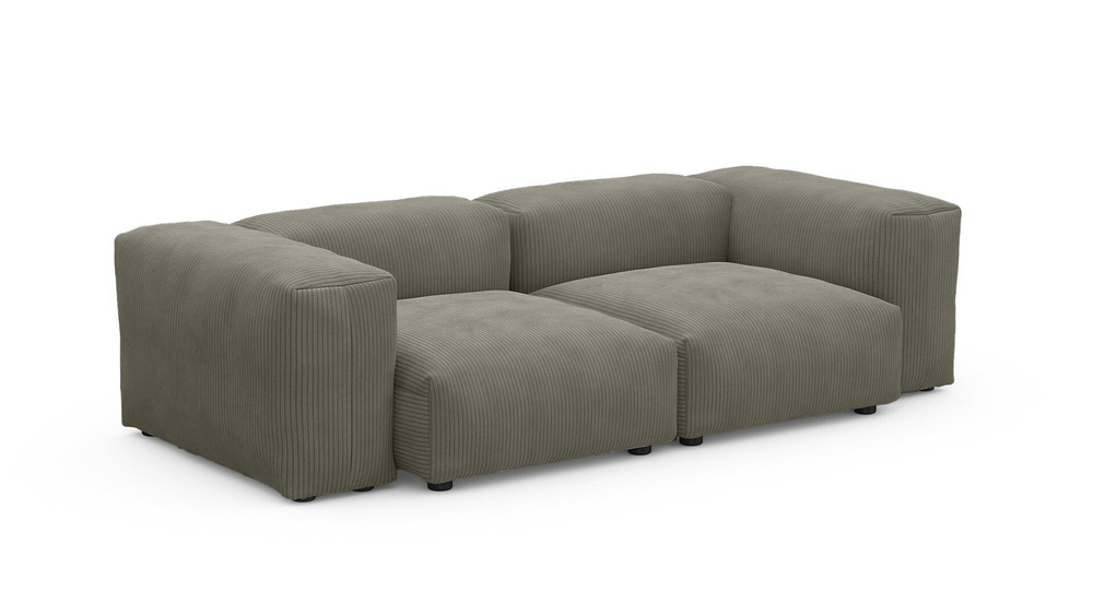 Диван Фиджи двухсекционный (малый) Cilium Brown 231*116*62 см, Коричневый Вельвет Нераскладной Фиеста