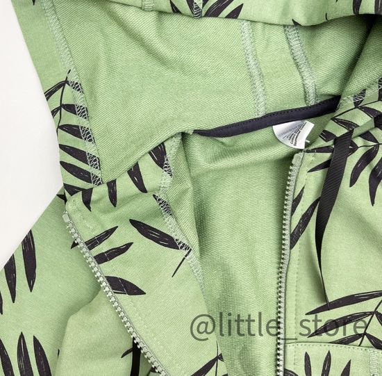 Толстовка на молнии "Сафари" из футера, Зеленый камень