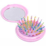 Расческа массажная складная с зеркалом, круглая «Monaco - Princess», микс 4 цвета, 7 см (коробка PVC)