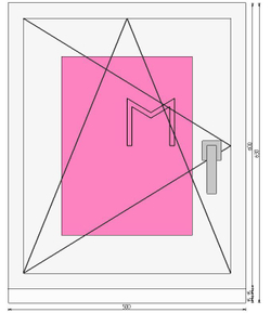 Пластиковое окно 600 х 500 ТермА Эко с поворотно - откидной створкой + Москитная сетка