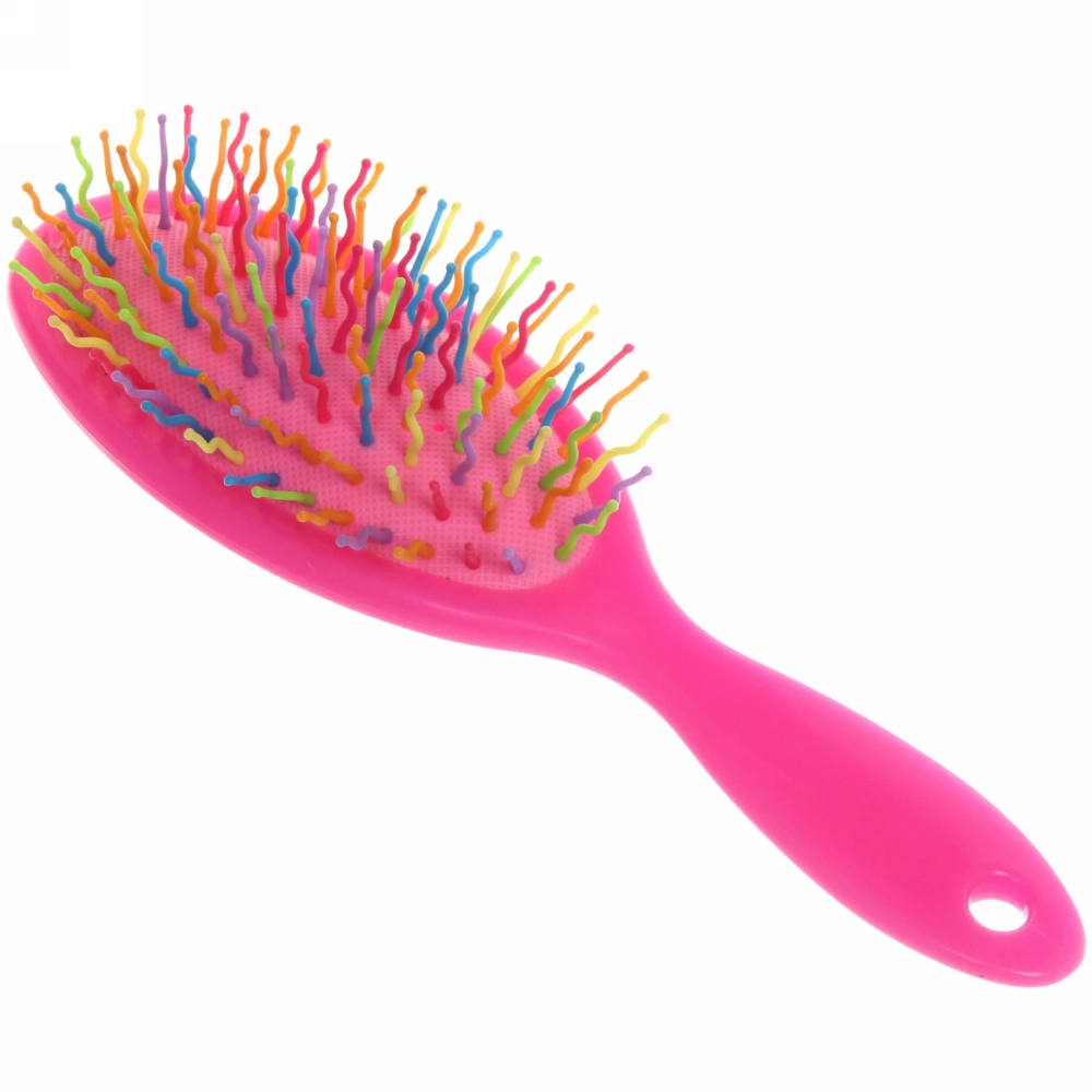 Расческа массажная «Avrora Beauty», овальная, цвет микс, разноцветные зубчики, 22см