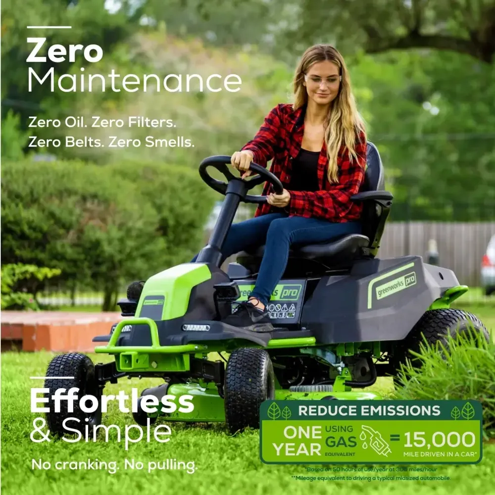 Трактор садовый GC82LT107 аккумуляторный Greenworks Арт. 7404507, 82V, без АКБ и ЗУ