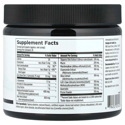 Designs For Health, GI Revive®, со вкусом персика, 225 г (8 унций)