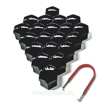 Колпачки декоративные для колесных гаек и болтов 19мм чёрные