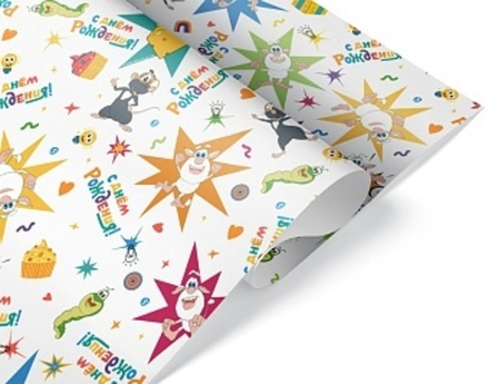 Упаковочная бумага 90гр (0,7*1 м) Буба, Играем Вместе, 1 шт.