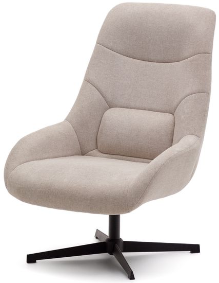 Celida Вращающееся кресло из бежевой синели и стали с черной отделкой Испания 