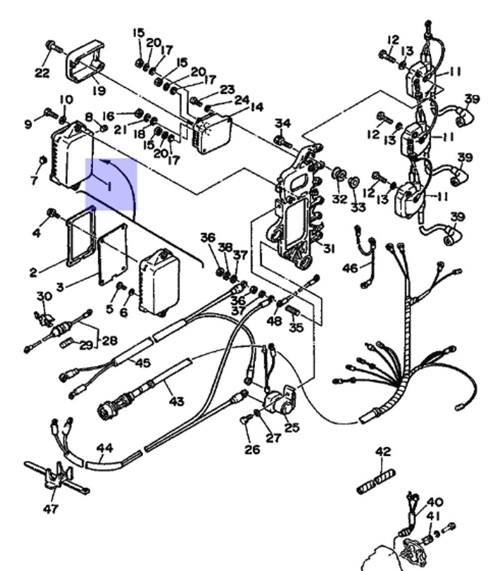 Блок управл. зажиг. Yamaha 75-90лс (688855401600)