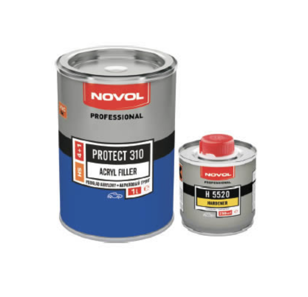 NOVOL Protect 310 Грунт акриловый 4+1 HS + отв. H5520 (1+0,25л) черный
