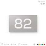 Табличка с номером 82 на дверь квартиры, для офиса, кабинета, аудитории, склада, серая 120х70 мм, Айдентика Технолоджи