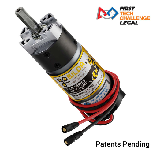 5203 Series Yellow Jacket Motor (1:1 Ratio, 24mm Length 8mm REX Shaft, 6000 RPM, 3.3 - 5V Encoder)