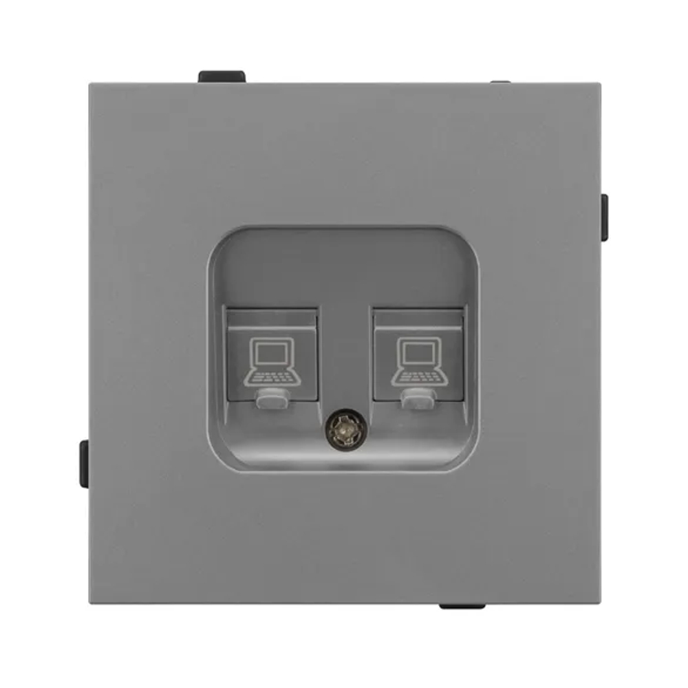 Механизм компьютерной розетки двойной SCT-TENDO-MPC2-PL-GR (RJ-45, CAT6) (Arlight, -) 054102