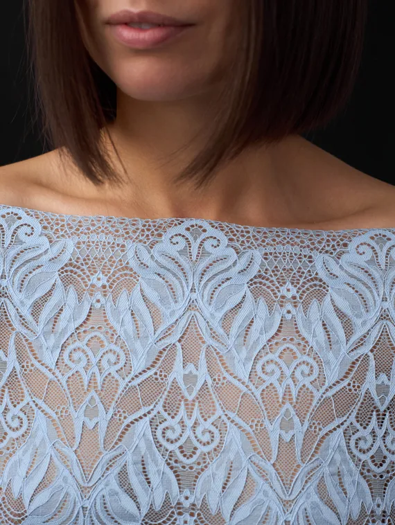 03-294 ОПТ Кружево эластичное 24 см, голубой 3090