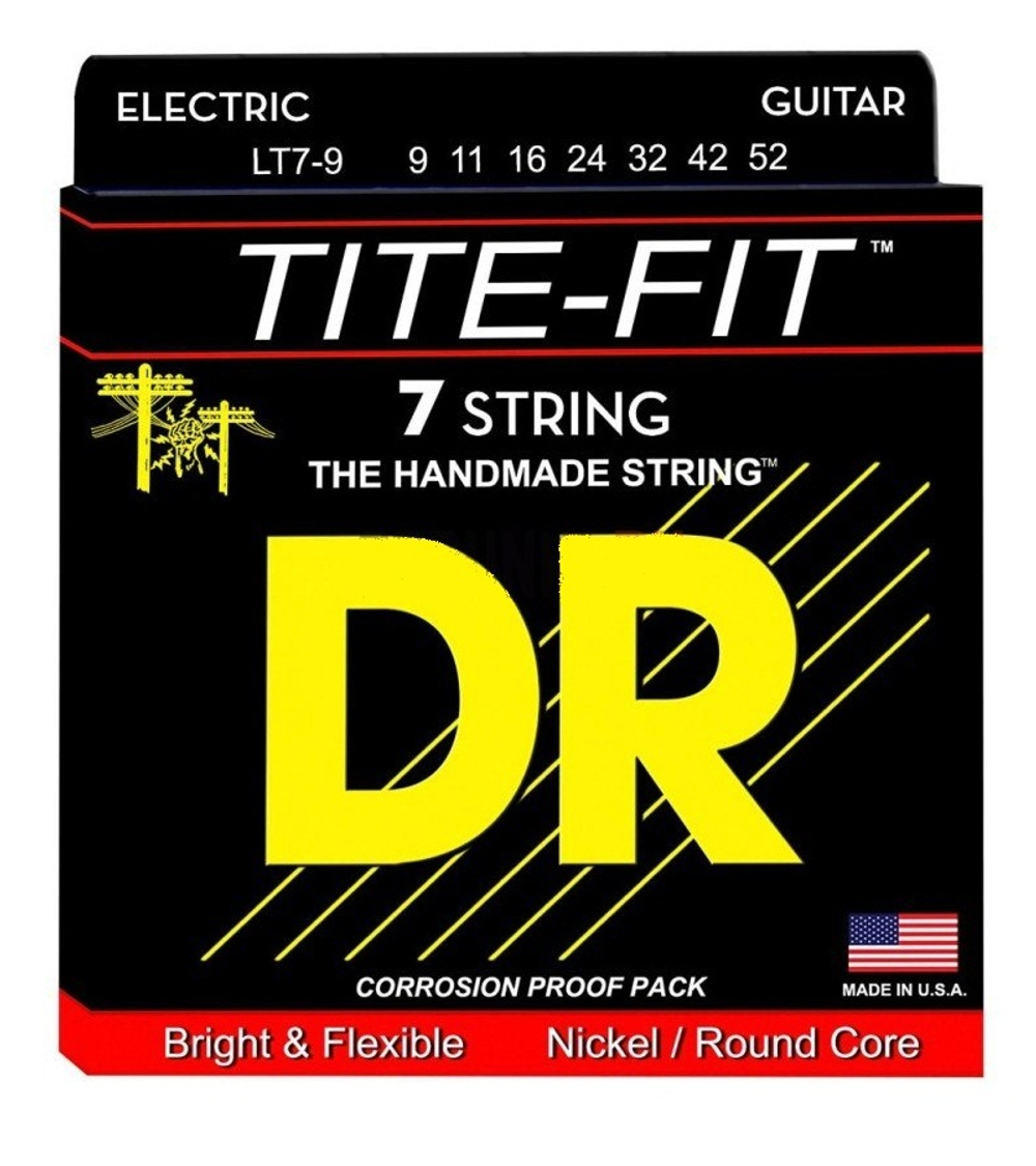 Струны для семиструнной электрогитары DR Tite-Fit (9-52)
