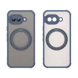 Чехол синего цвета для Google Pixel 9a с магнитным поворотным кольцом-подставкой