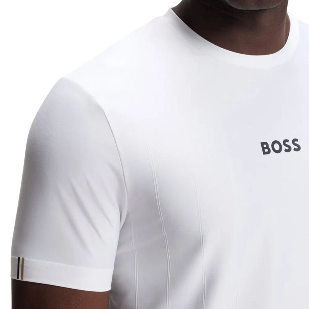 Мужская теннисная футболка BOSS TOC Serve 1 - white