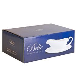 Соусник на подставке "Belle" 22,5*15,5*8,5см. v=330мл (фарфор) (подарочная упаковка)