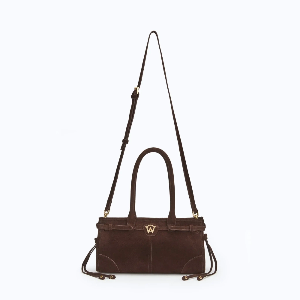 MANC ЗАМШЕВАЯ СУМКА "BABY JANE", ТЕМНО-КОРИЧНЕВЫЙ