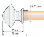 Карниз кованый для штор Верди d 25 однорядный, цвет белое золото