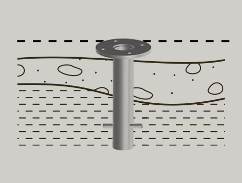 База для крепления в грунт зонта с боковой опорой Scolaro BTAS, стальной