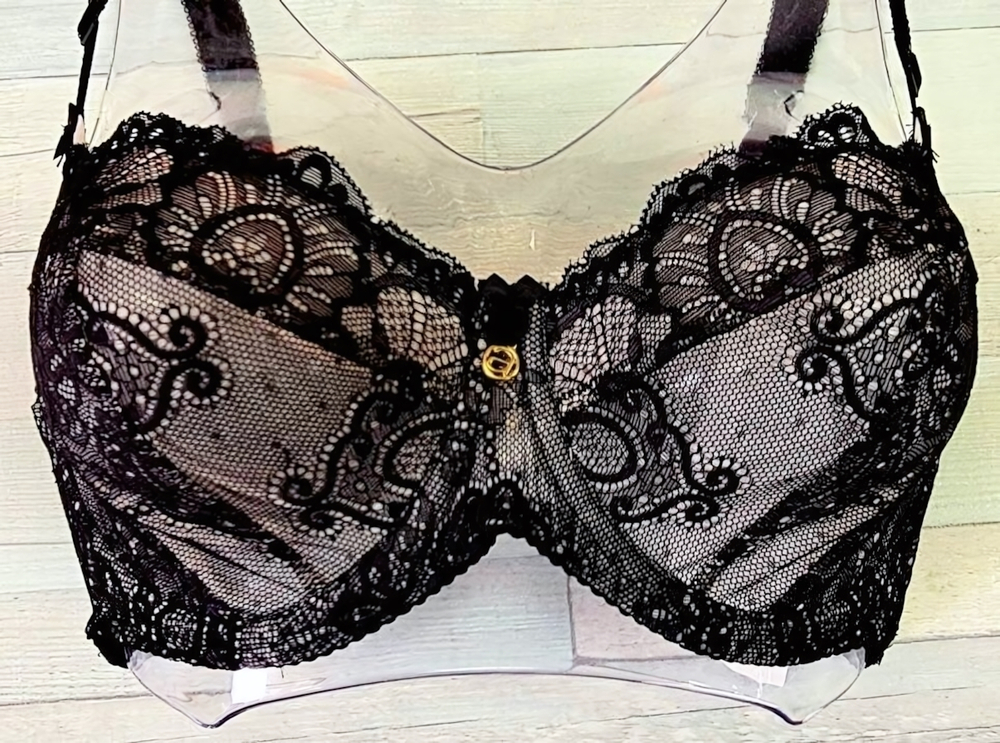 Бюстгальтер на косточках с кружевными мягкими чашками (Размер: 70I) (Цвет: черный)
