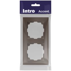 Рамка для розеток и выключателей Intro Accent 6-502-08 на 2 поста, СУ, бронза | Intro