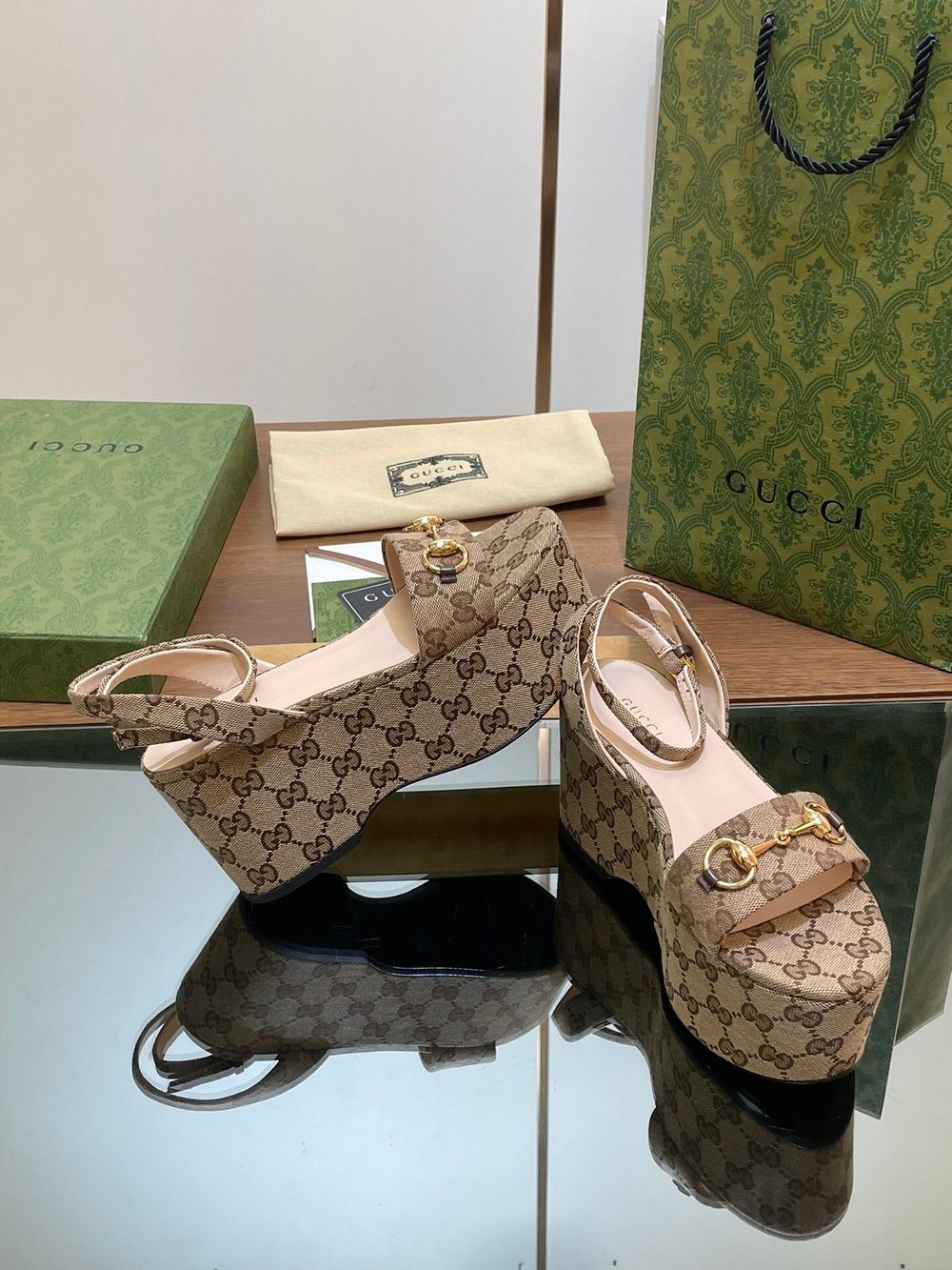 Gucci Horsebit Flatform Sandal
