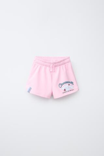 ZARA СВОБОДНЫЕ ШОРТЫ С ПРИНТОМ CINNAMOROLL © SANRIO, РОЗОВЫЙ