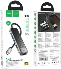 USB-C Hub для MacBook 5-в-1, Hoco HB23