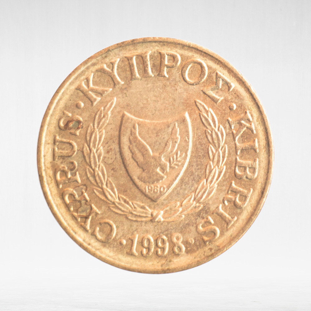 Cyprus, 2 Cents (Type 2 Coat of Arms), 1998, XF