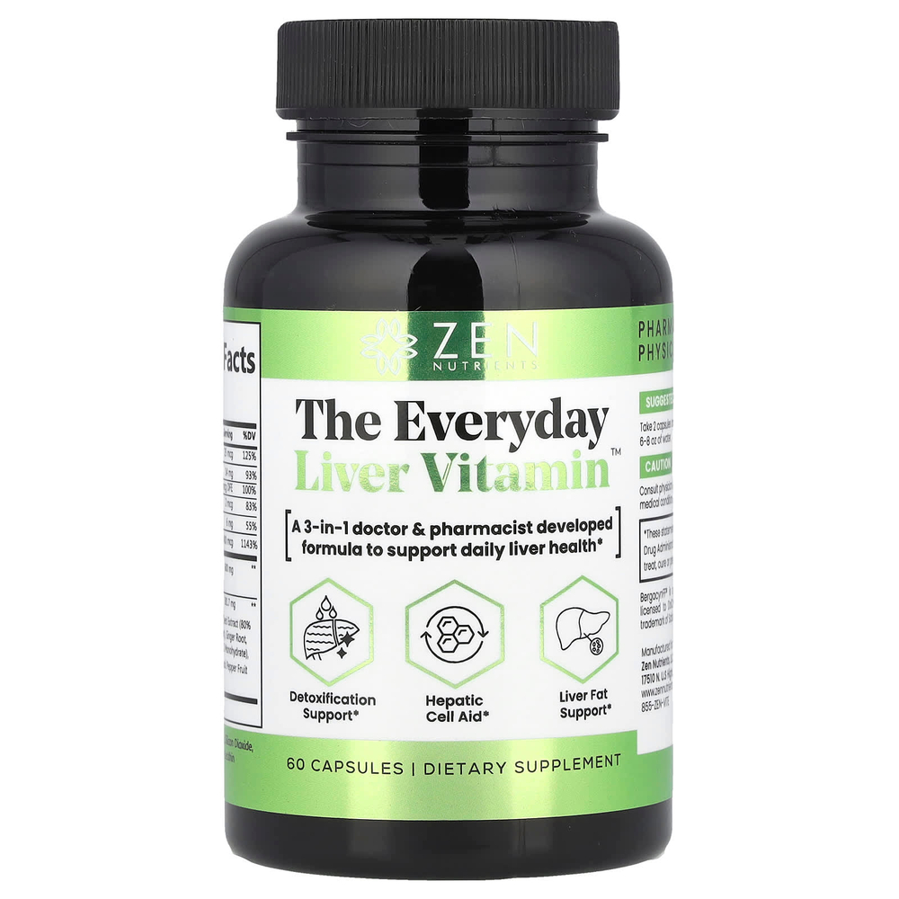 Zen Nutrients, The Everyday Liver Vitamin ™, 60 капсул