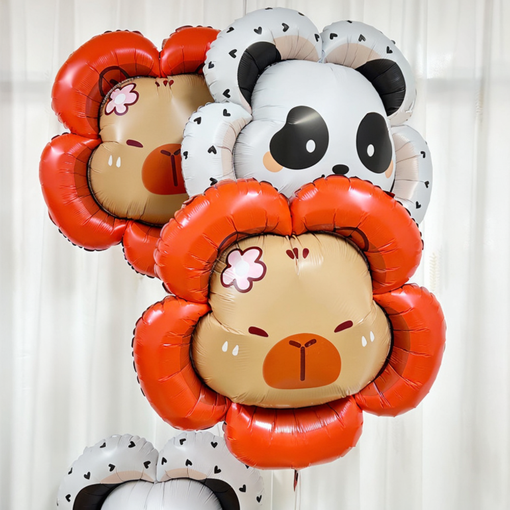 Шар (33''/84 см) Фигура, Капибара Цветочек, 1 шт.